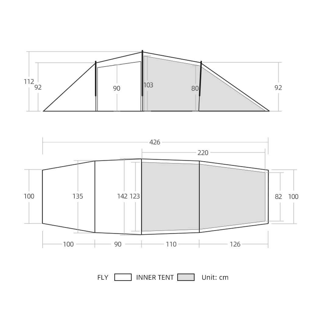 taihang max 3FULGEAR backpacking tent size cm